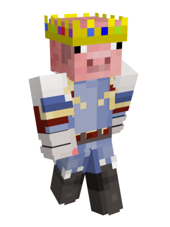 Techno's arctic wear. His face and crown remains the same, but now he wears baby blue robes with a red fur cape, held together by a pastel yellow chain. He wears thick white gloves and a gold and ruby belt around his waist. He keeps his black boots.