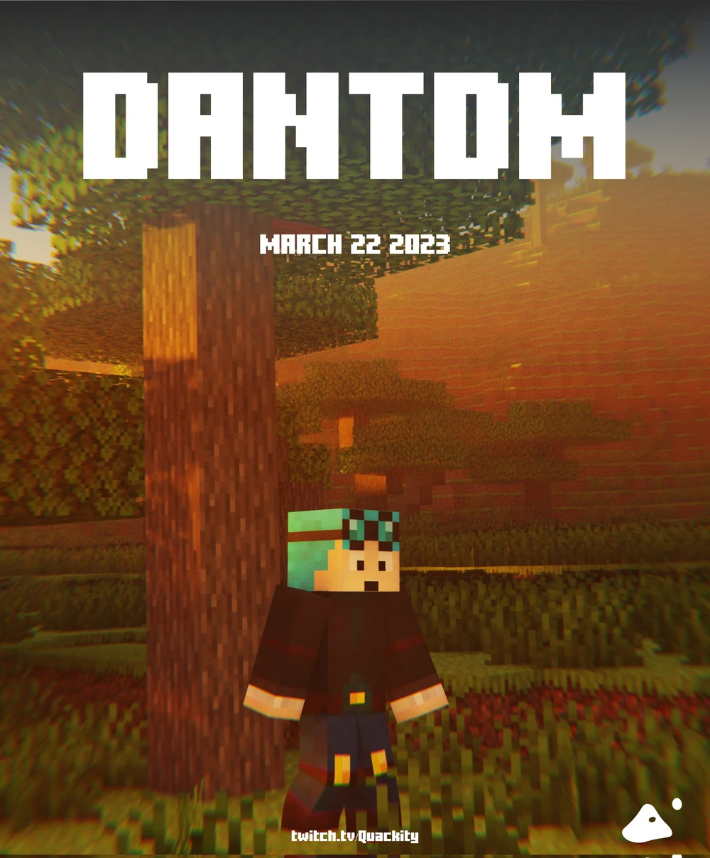 Official announcement poster for DanTDM. He stands alone at the base of an oak tree as the sun sets behind him. The camera looks like it caught him mid-stride. Surprisingly, his hair is a light cotton-candy blue.